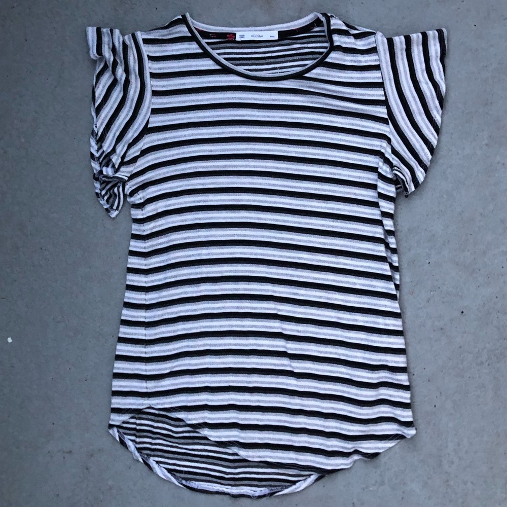 Soft Comfy Striped Bell Sleeve Shirt Acos&A
